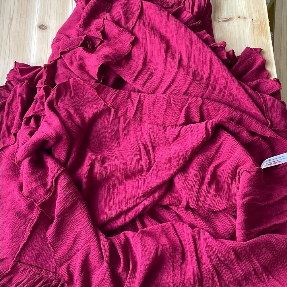 Free People Adella Elegant Maroon Lace Maxi Dress Small - Picture 12 of 16